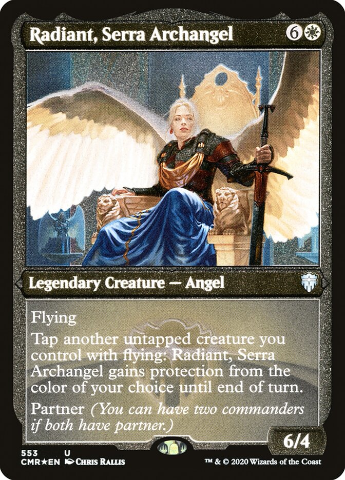 Radiant, Serra Archangel (Etched) [Commander Legends] | Exor Games Truro