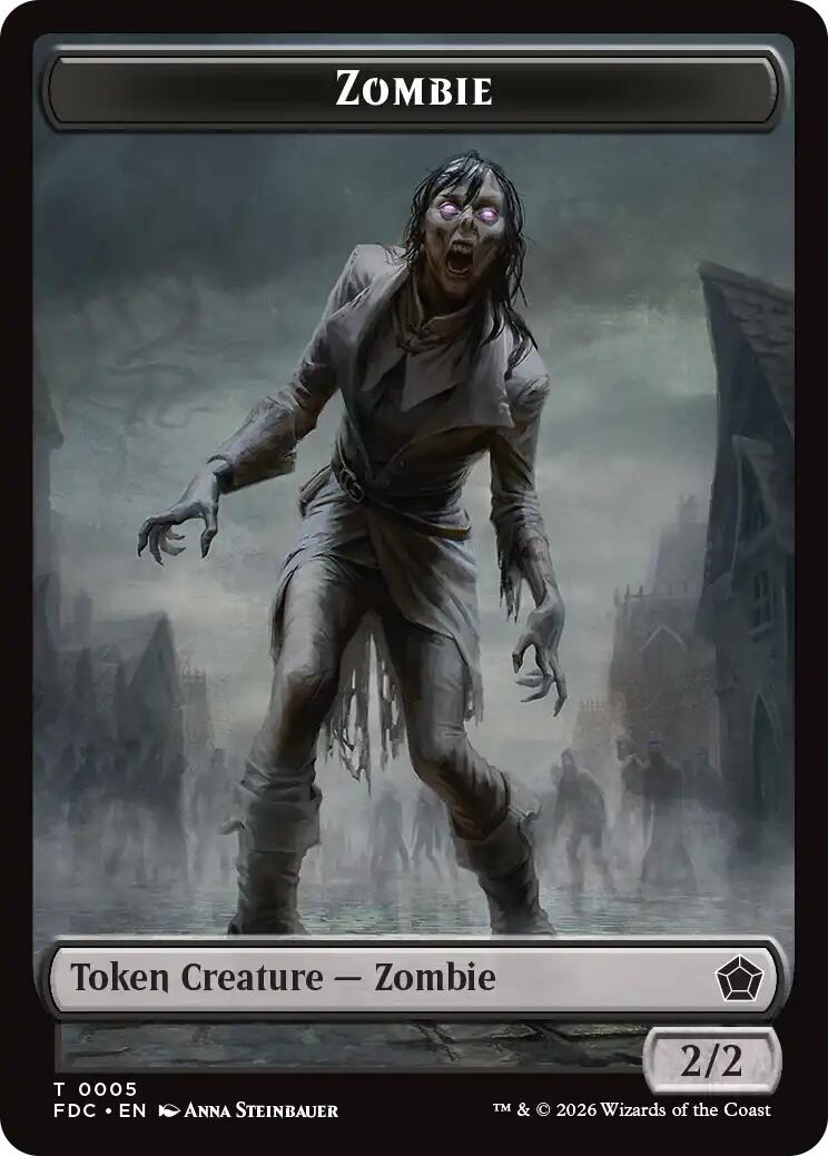 Zombie // The Monarch Double-Sided Token [Foundations Commander Tokens] | Exor Games Truro