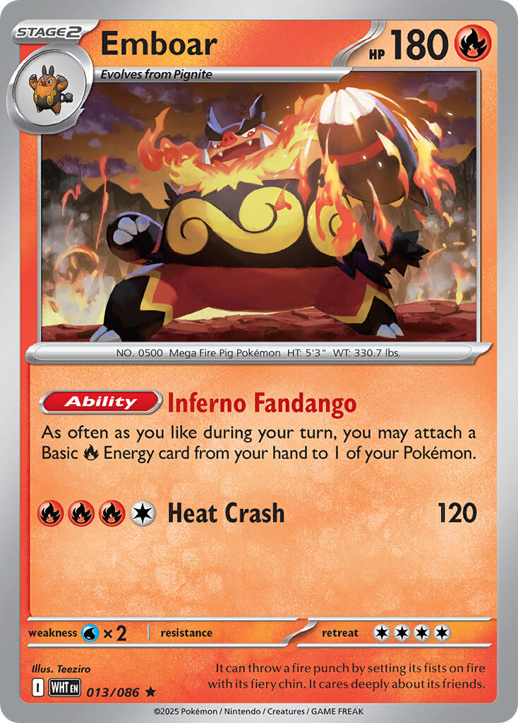Emboar (013/086) (Deck Exclusive) [Scarlet & Violet: White Flare] | Exor Games Truro