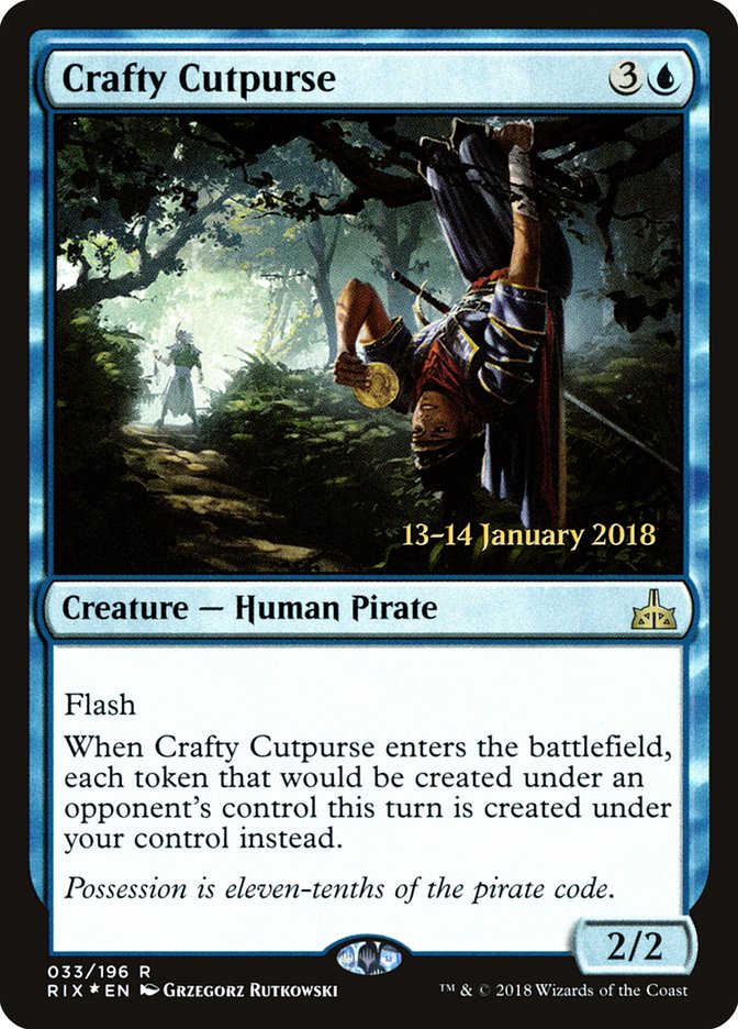 Crafty Cutpurse [Rivals of Ixalan Prerelease Promos] | Exor Games Truro