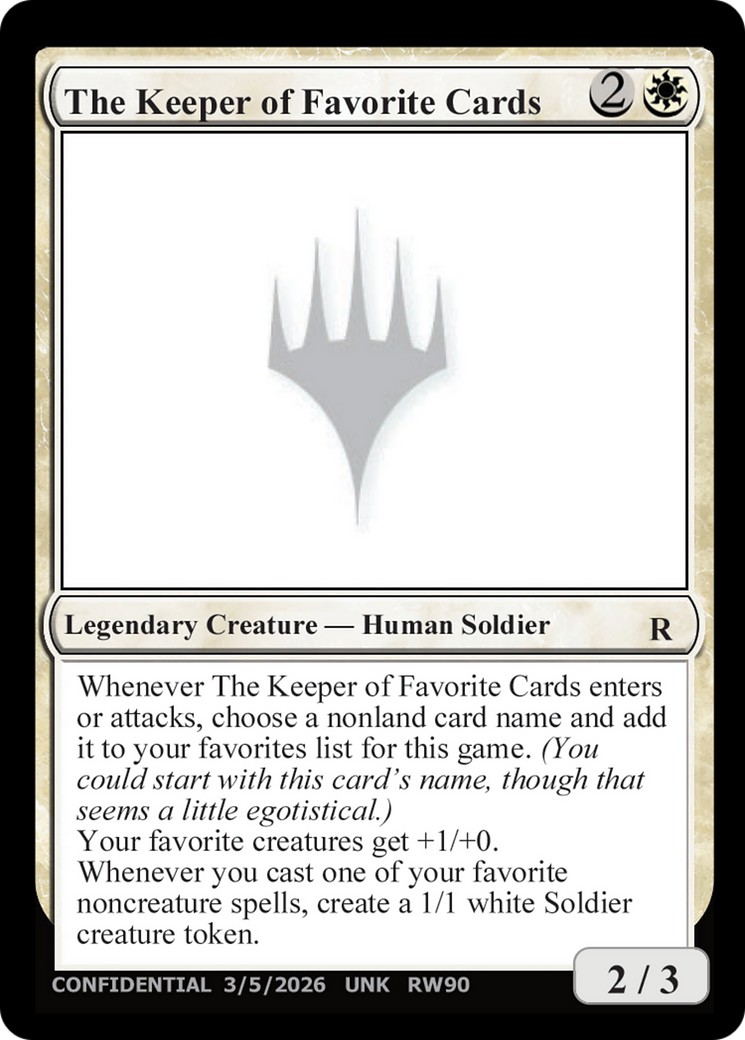 The Keeper of Favorite Cards (3/5/2026) [Unknown Event] | Exor Games Truro