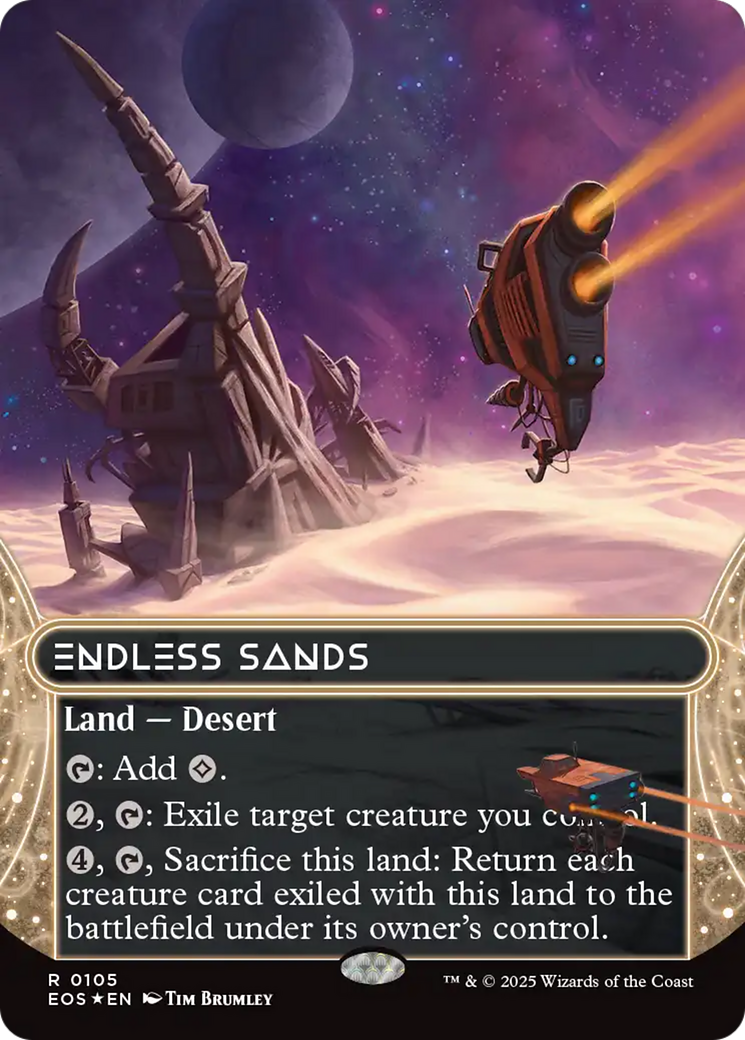 Endless Sands (0105) (Borderless) (Galaxy Foil) [Edge of Eternities: Stellar Sights] | Exor Games Truro