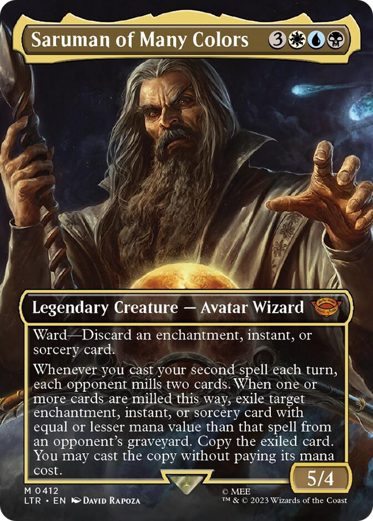 Saruman of Many Colors (Borderless Alternate Art) [The Lord of the Rings: Tales of Middle-Earth] | Exor Games Truro