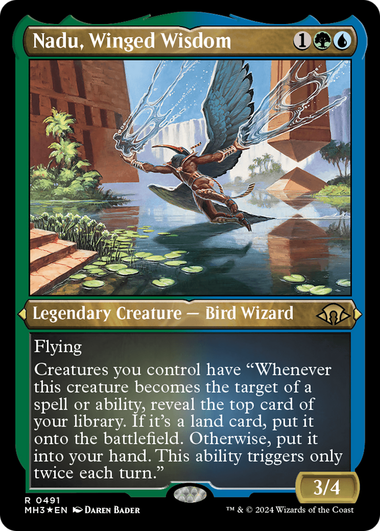 Nadu, Winged Wisdom (Foil Etched) [Modern Horizons 3] | Exor Games Truro