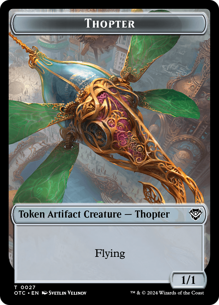 Thopter // Treasure Double-Sided Token [Outlaws of Thunder Junction Commander Tokens] | Exor Games Truro