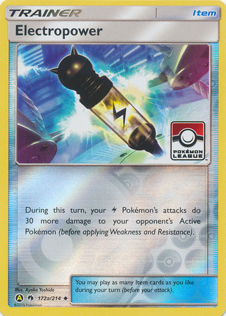Electropower (172a/214) (League Promo) [Sun & Moon: Lost Thunder] | Exor Games Truro