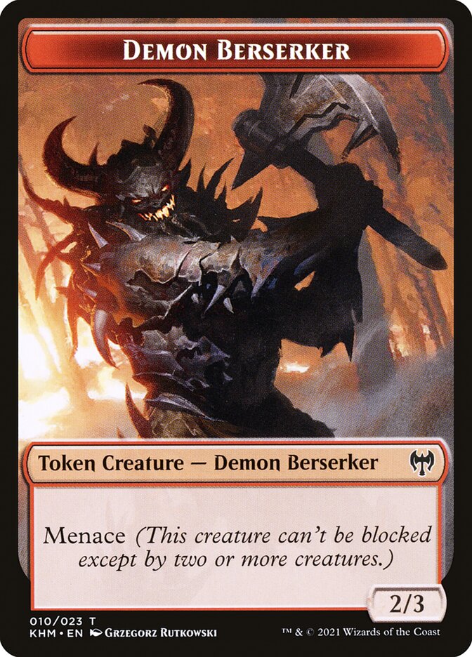 Treasure // Demon Berserker Double-Sided Token [Kaldheim Tokens] | Exor Games Truro