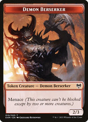 Elf Warrior // Demon Berserker Double-Sided Token [Kaldheim Tokens] | Exor Games Truro