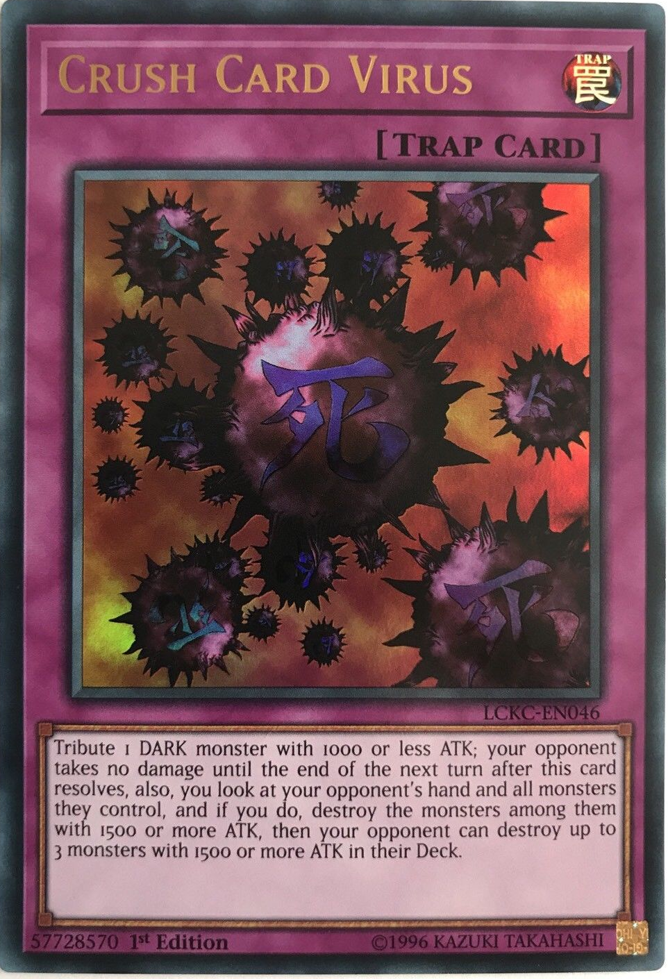Crush Card Virus (Version 1) [LCKC-EN046] Ultra Rare | Exor Games Truro