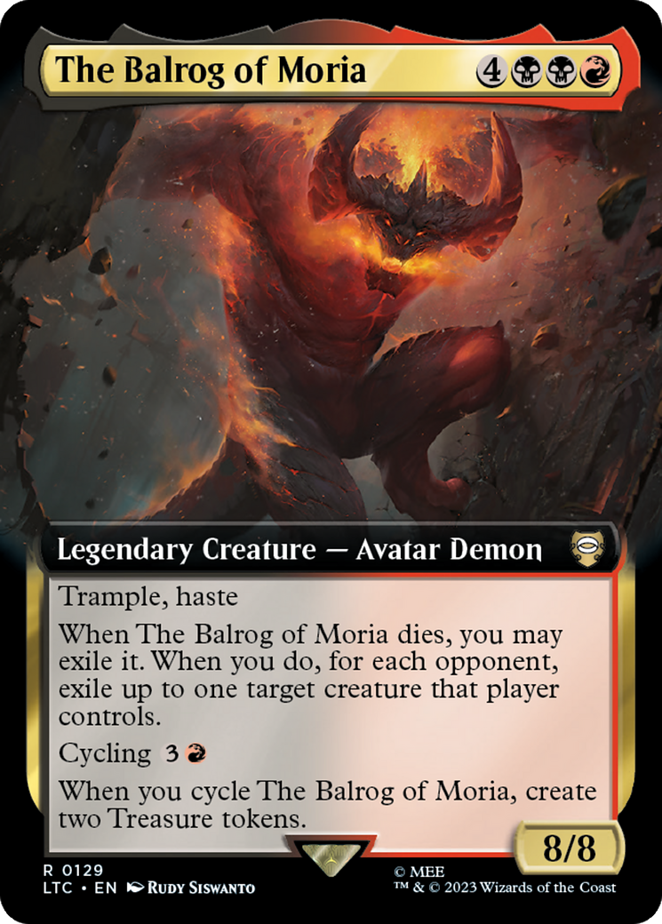 The Balrog of Moria (Extended Art) [The Lord of the Rings: Tales of Middle-Earth Commander] | Exor Games Truro