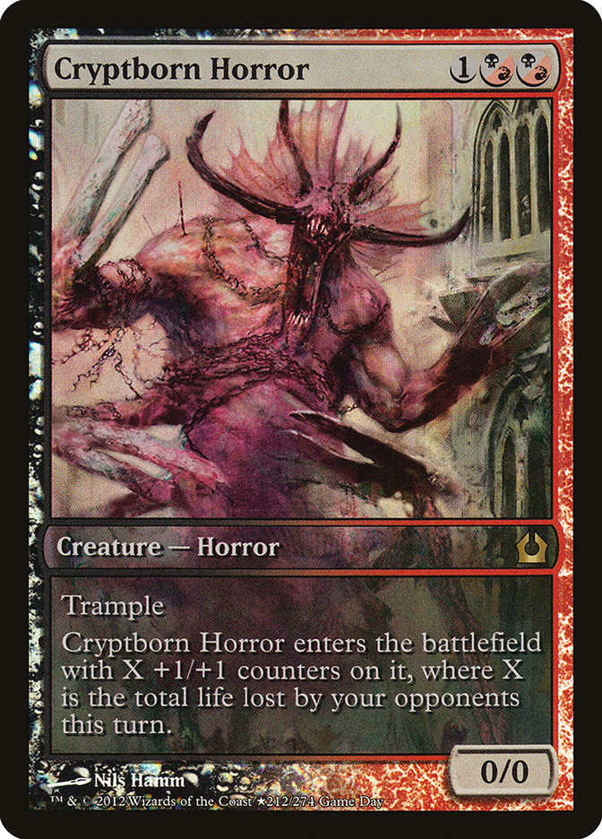 Cryptborn Horror (Game Day) (Extended Art) [Return to Ravnica Promos] | Exor Games Truro