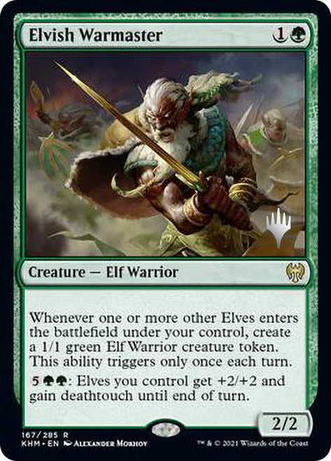 Elvish Warmaster (Promo Pack) [Kaldheim Promos] | Exor Games Truro