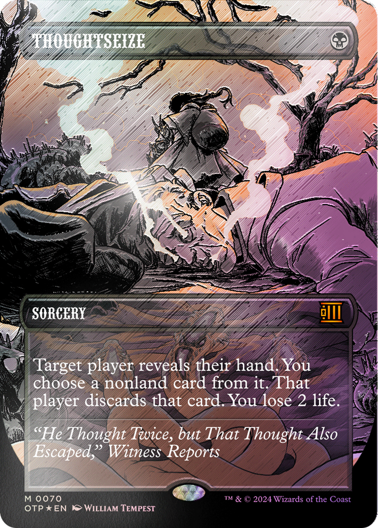 Thoughtseize (Textured Foil) [Outlaws of Thunder Junction: Breaking News] | Exor Games Truro