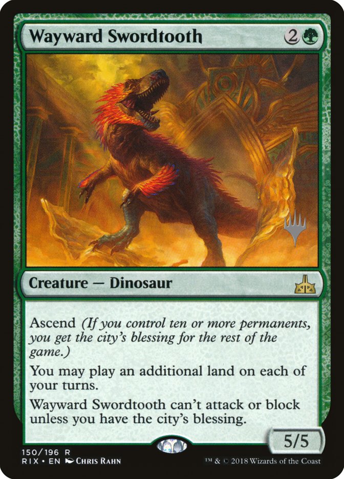 Wayward Swordtooth (Promo Pack) [Rivals of Ixalan Promos] | Exor Games Truro