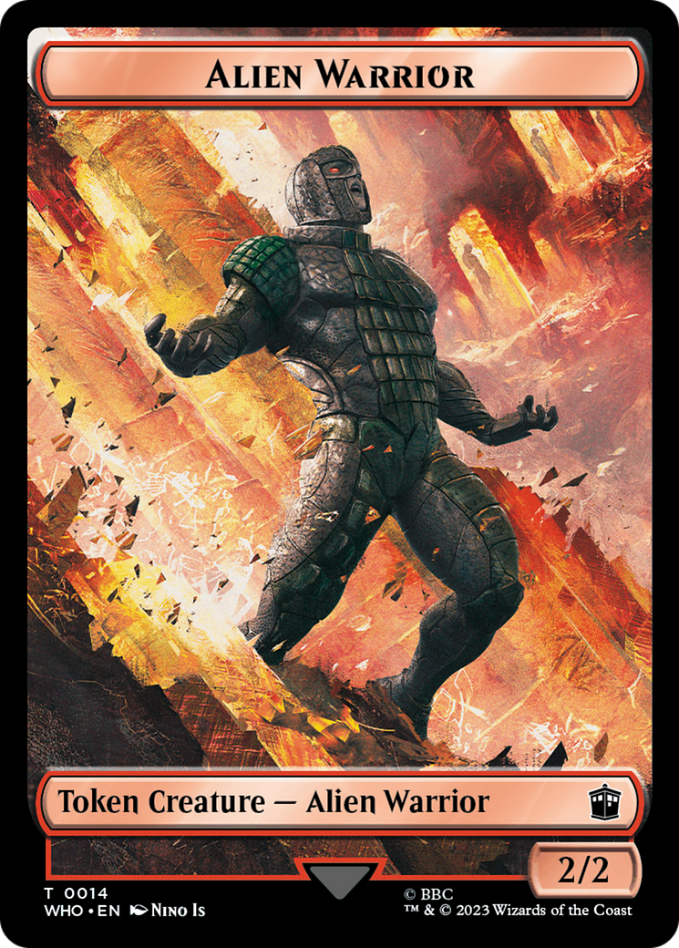 Alien Rhino // Alien Warrior Double-Sided Token [Doctor Who Tokens] | Exor Games Truro