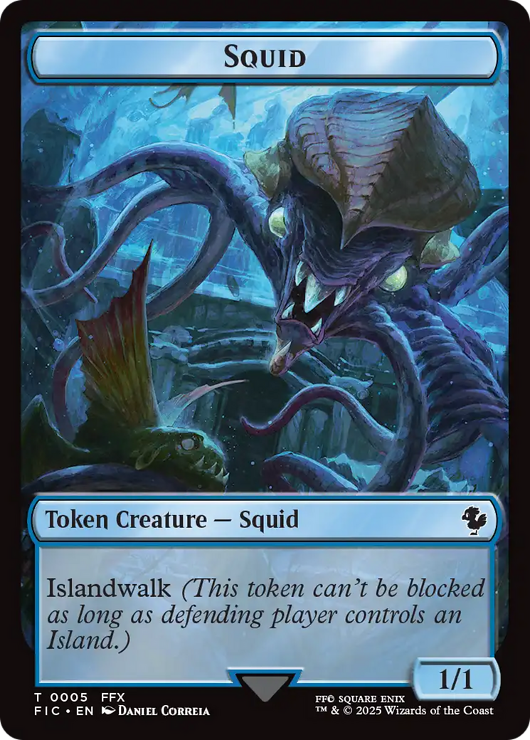 Spirit // Squid Double-Sided Token [FINAL FANTASY Commander Tokens] | Exor Games Truro