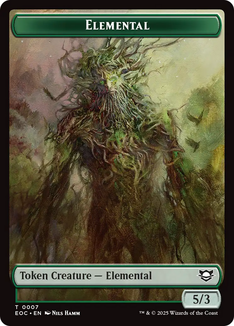 Elemental (0007) // Golem (0014) Double-Sided Token [Edge of Eternities Commander Tokens] | Exor Games Truro