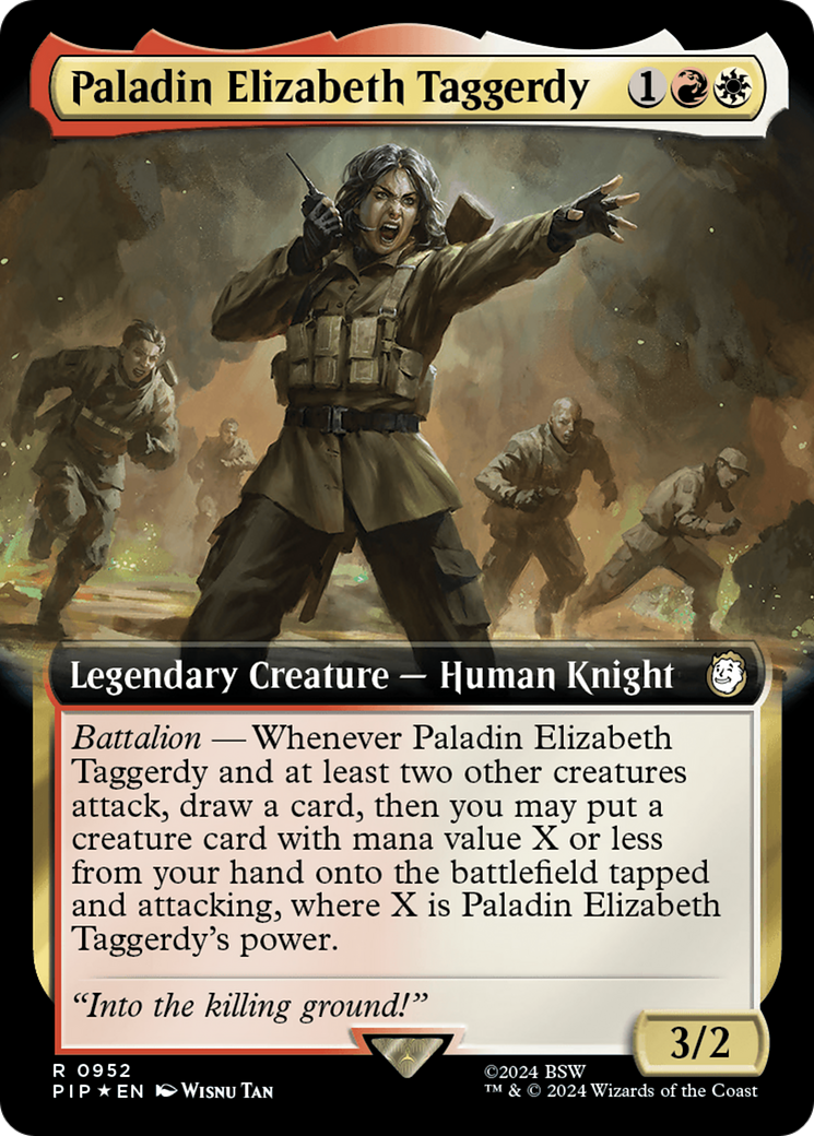 Paladin Elizabeth Taggerdy (Extended Art) (Surge Foil) [Fallout] | Exor Games Truro