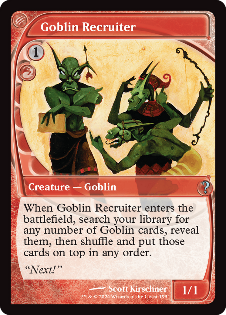 Goblin Recruiter (Future Sight) [Mystery Booster 2] | Exor Games Truro