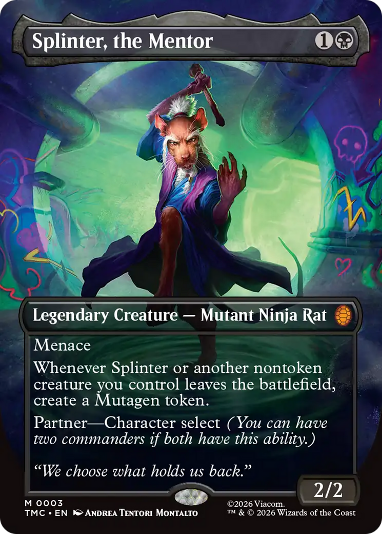Splinter, the Mentor (Borderless) [Teenage Mutant Ninja Turtles Commander] | Exor Games Truro