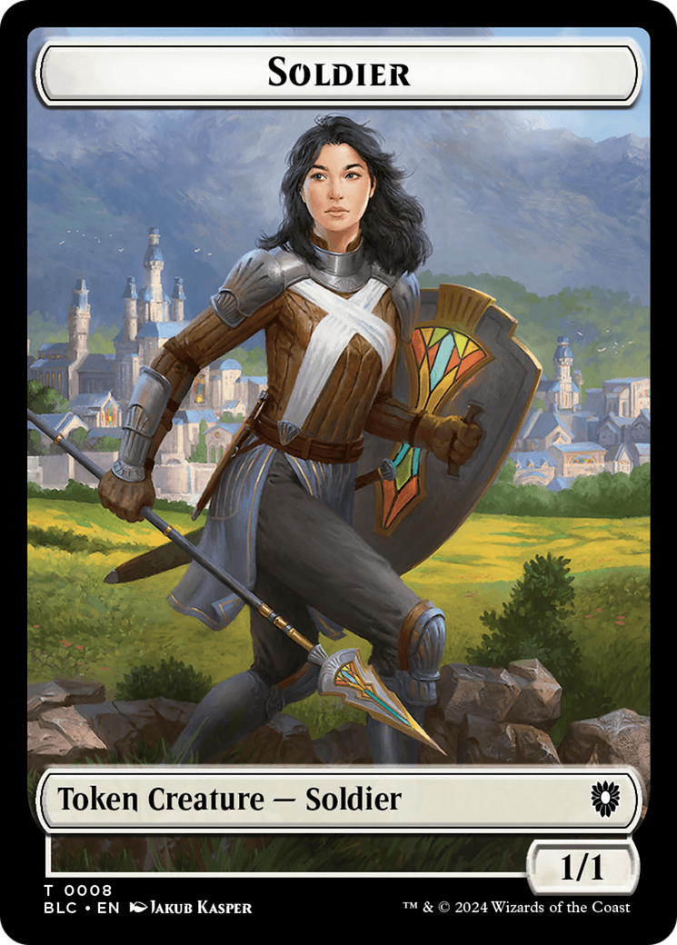 Human // Soldier Double-Sided Token [Bloomburrow Commander Tokens] | Exor Games Truro