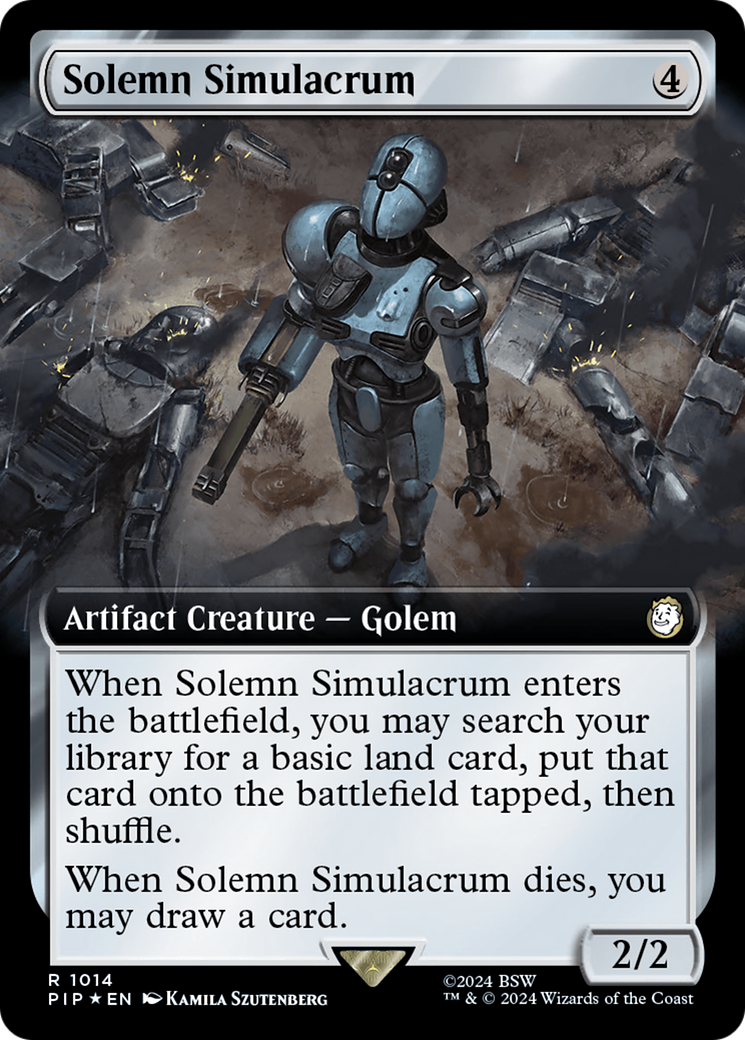 Solemn Simulacrum (Extended Art) (Surge Foil) [Fallout] | Exor Games Truro