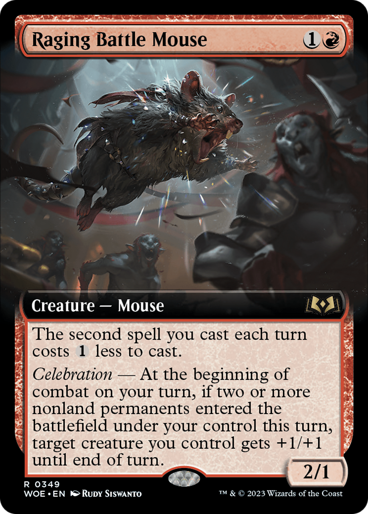 Raging Battle Mouse (Extended Art) [Wilds of Eldraine] | Exor Games Truro