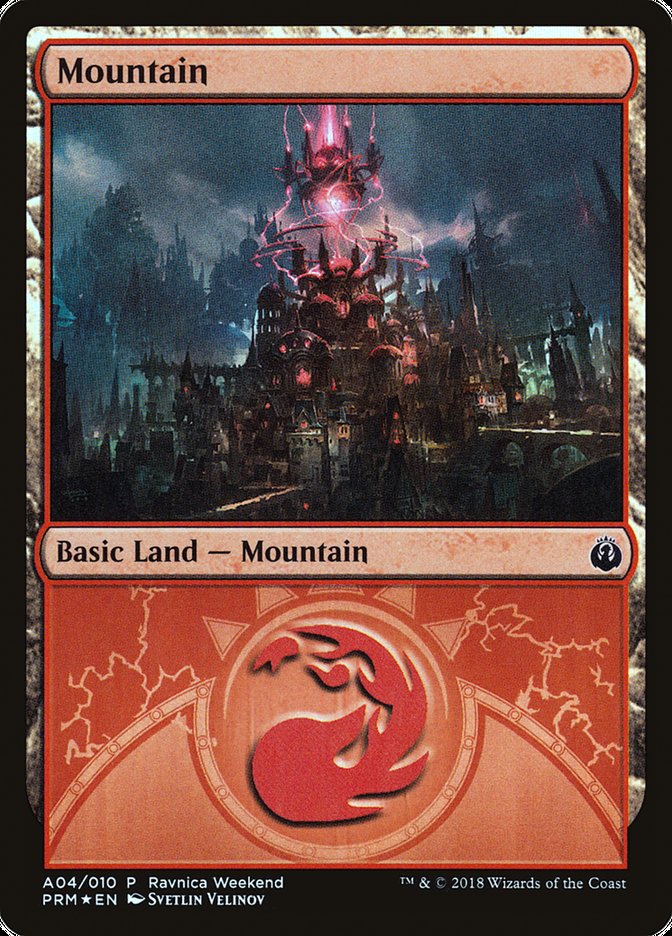 Mountain (A04) [Ravnica Allegiance Ravnica Weekend] | Exor Games Truro