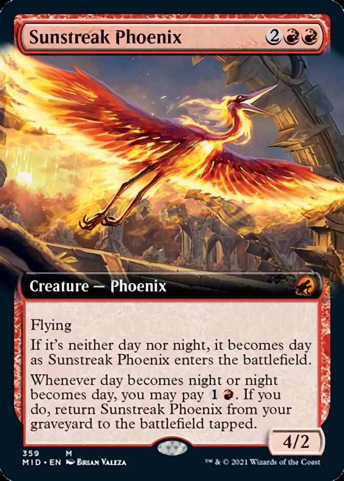 Sunstreak Phoenix (Extended Art) [Innistrad: Midnight Hunt] | Exor Games Truro