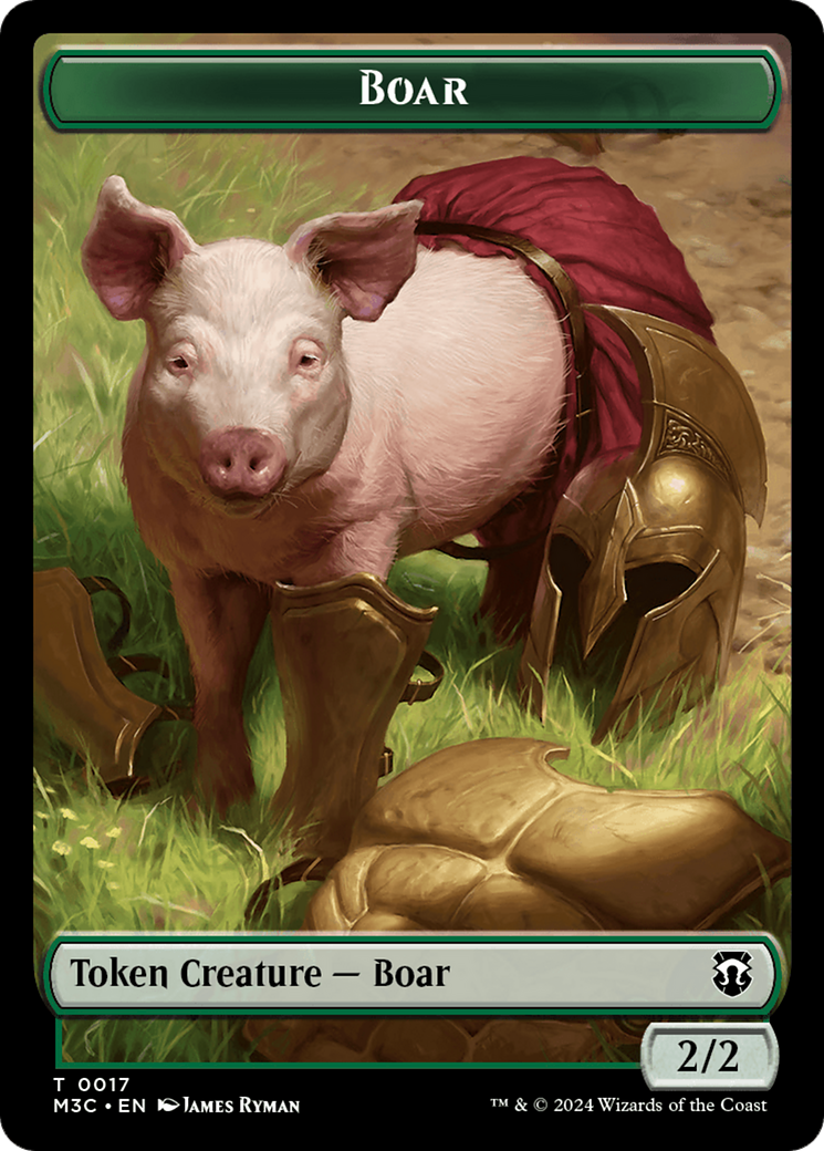 Boar (Ripple Foil) // Forest Dryad Double-Sided Token [Modern Horizons 3 Commander Tokens] | Exor Games Truro