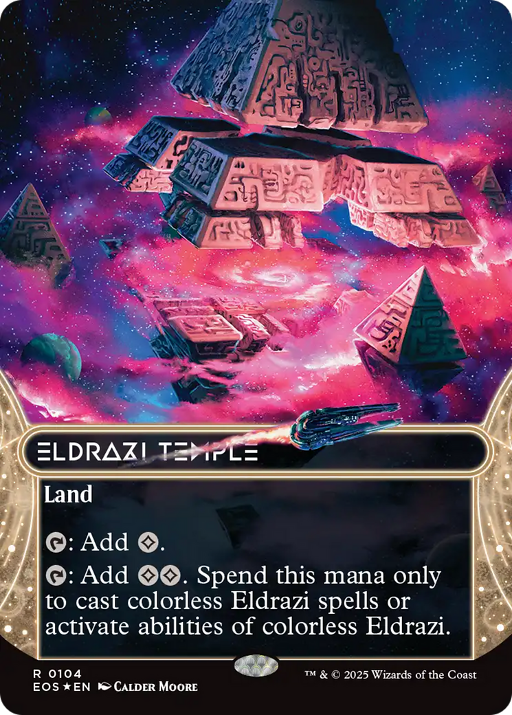 Eldrazi Temple (0104) (Borderless) (Galaxy Foil) [Edge of Eternities: Stellar Sights] | Exor Games Truro