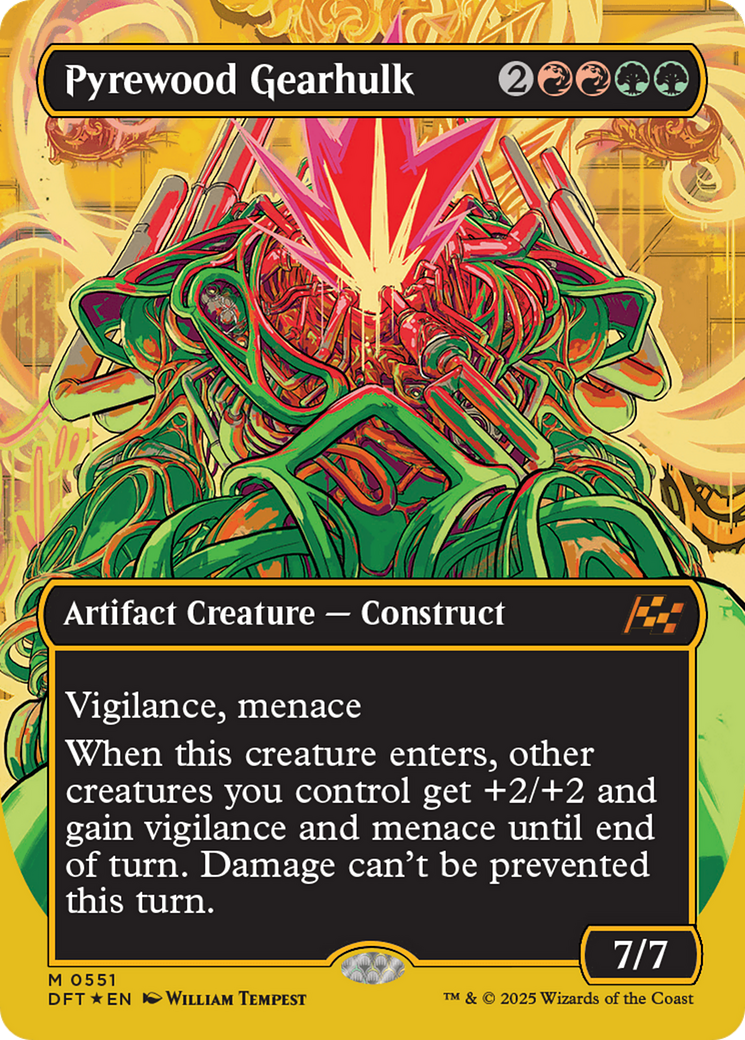 Pyrewood Gearhulk (Borderless) (First-Place Foil) [Aetherdrift] | Exor Games Truro
