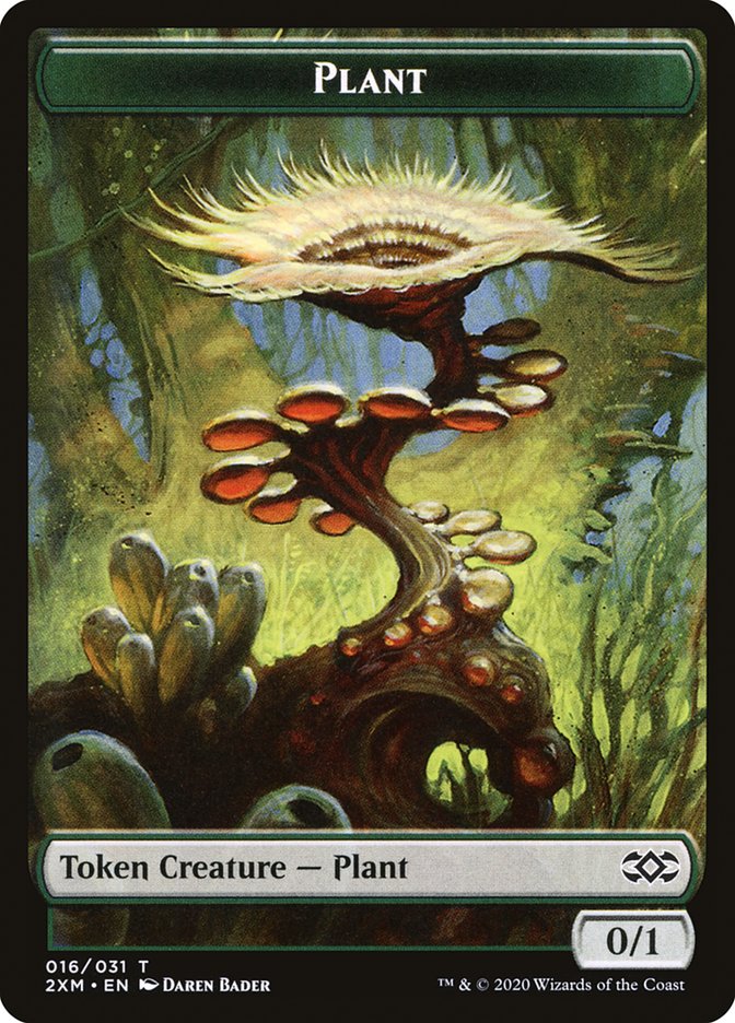 Elf Warrior // Plant Double-Sided Token [Double Masters Tokens] | Exor Games Truro
