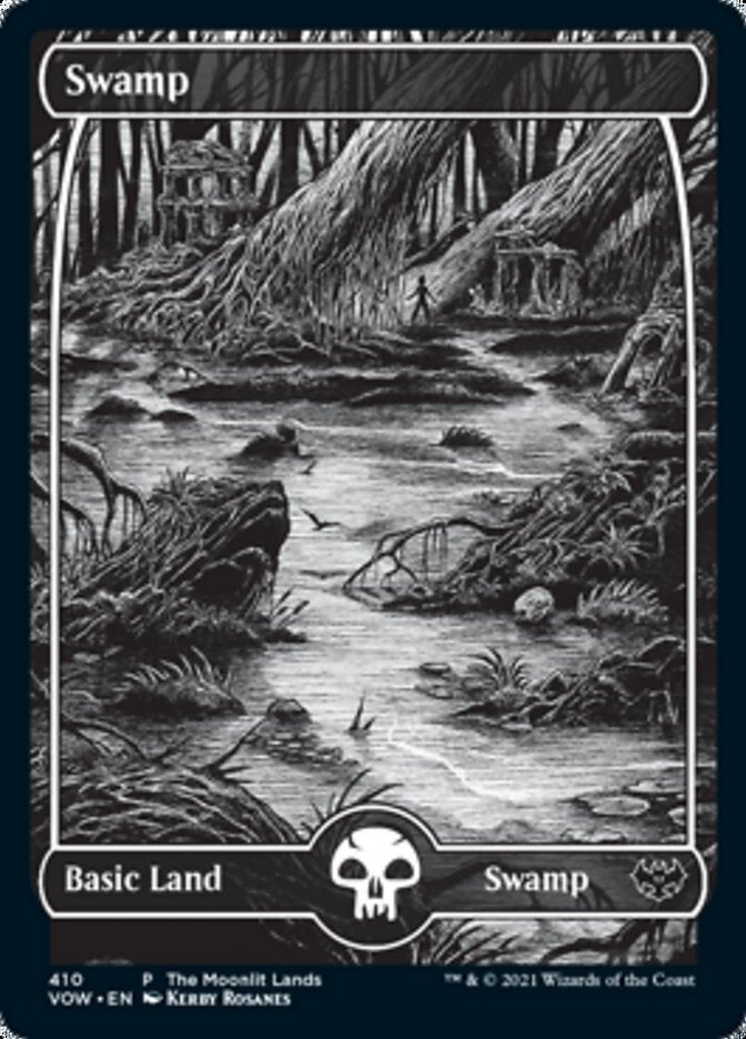 Swamp (The Moonlit Lands) (Foil Etched) [Innistrad: Crimson Vow Promos] | Exor Games Truro