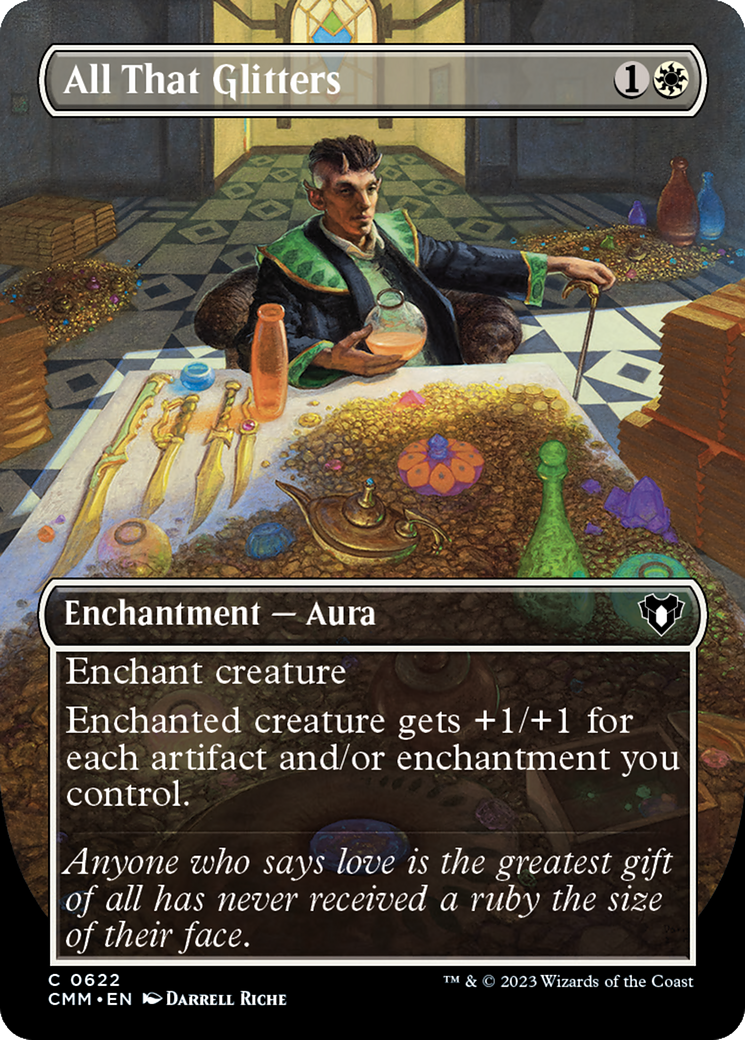 All That Glitters (Borderless Alternate Art) [Commander Masters] | Exor Games Truro