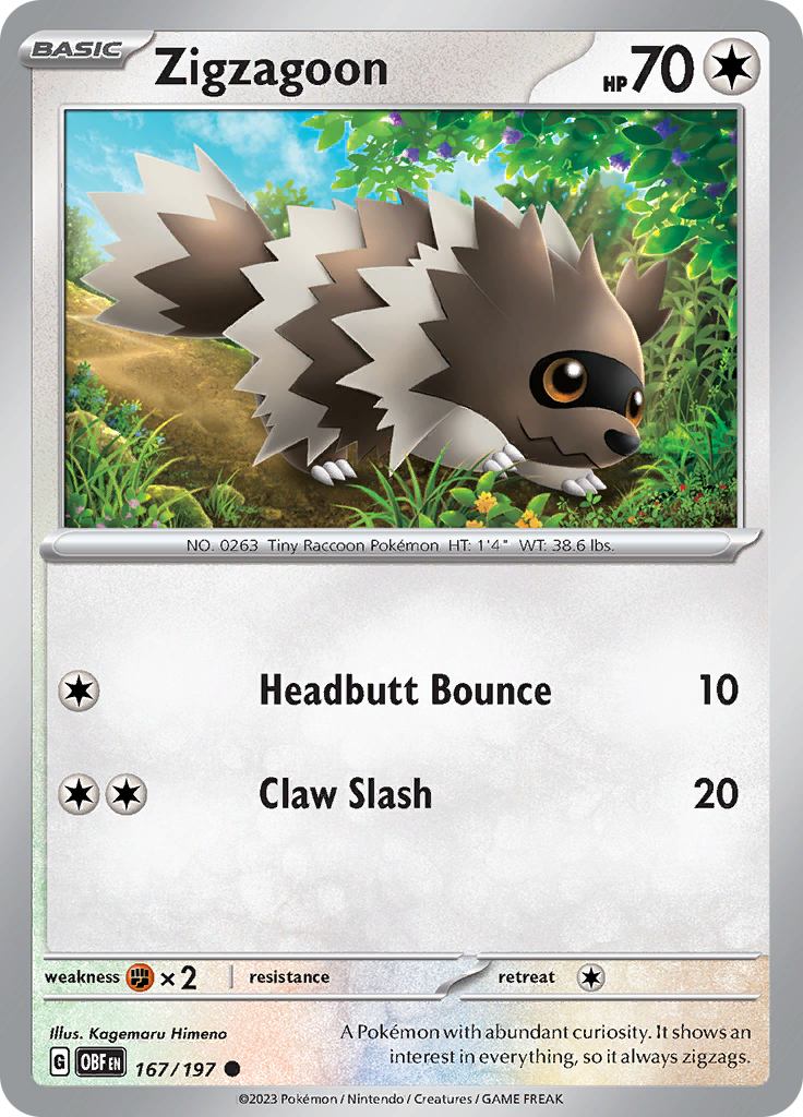 Zigzagoon (167/197) [Scarlet & Violet: Obsidian Flames] | Exor Games Truro