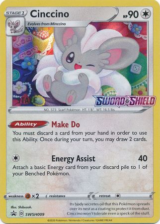 Cinccino (SWSH009) (Staff Prerelease Promo) [Sword & Shield: Black Star Promos] | Exor Games Truro