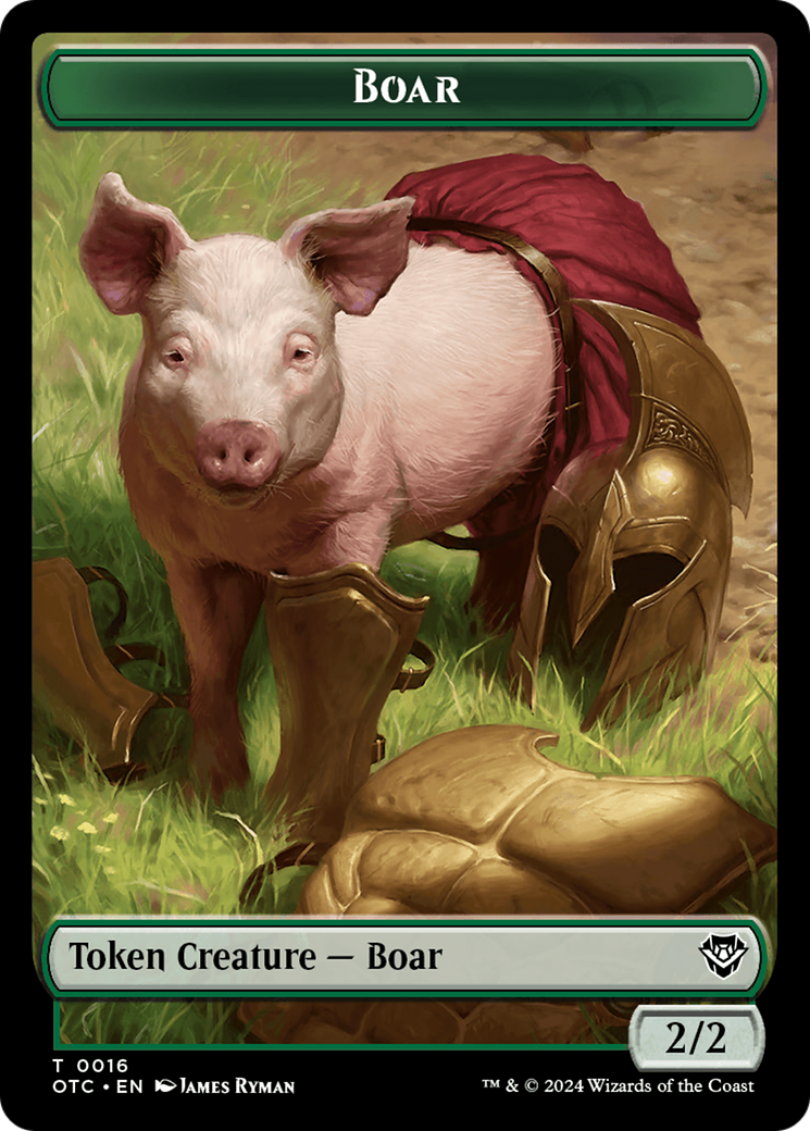 Boar // Manifest Double-Sided Token [Outlaws of Thunder Junction Commander Tokens] | Exor Games Truro