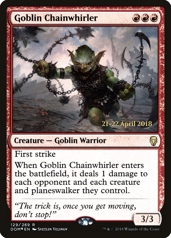 Goblin Chainwhirler [Dominaria Prerelease Promos] | Exor Games Truro