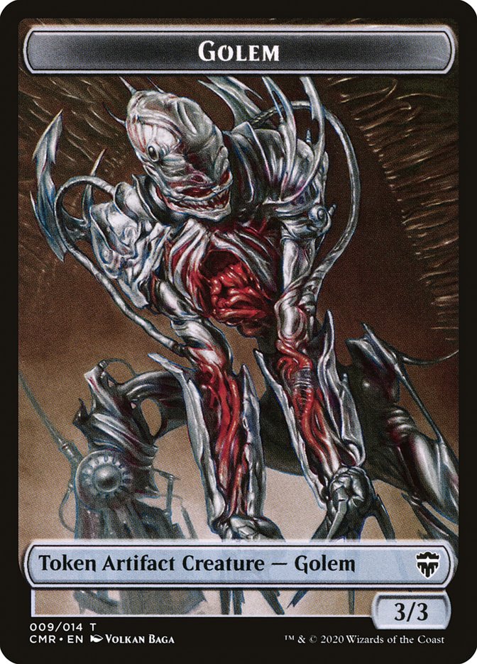 Dragon // Golem Double-Sided Token [Commander Legends Tokens] | Exor Games Truro