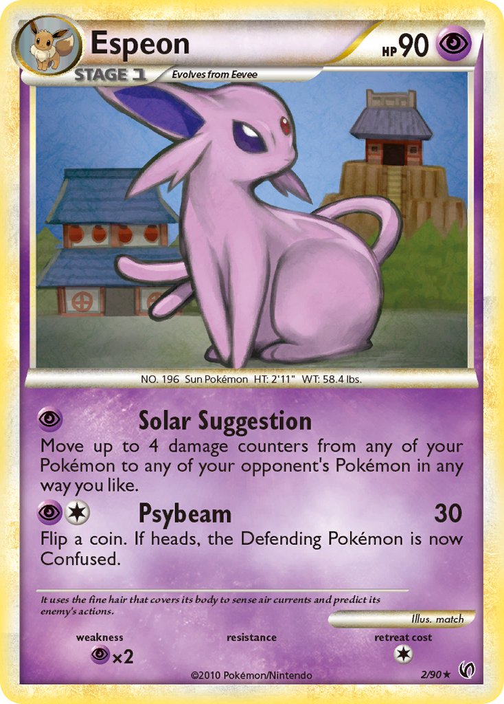 Espeon (2/90) (Cracked Ice Holo) (Theme Deck Exclusive) [HeartGold & SoulSilver: Unleashed] | Exor Games Truro