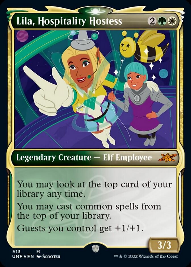 Lila, Hospitality Hostess (Showcase) (Galaxy Foil) [Unfinity] | Exor Games Truro