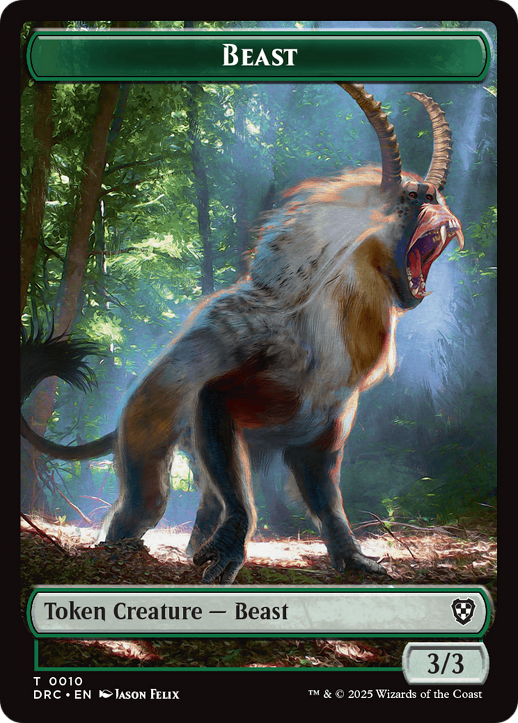 Beast (0010) // Beast (0011) Double-Sided Token [Aetherdrift Commander] | Exor Games Truro