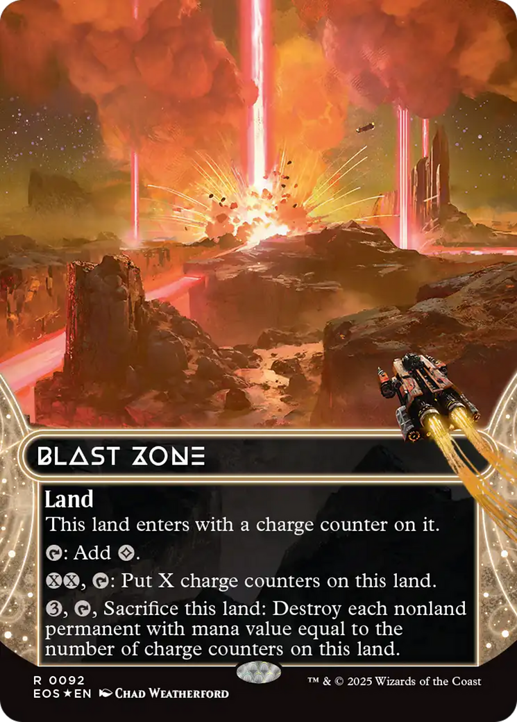 Blast Zone (0092) (Borderless) (Galaxy Foil) [Edge of Eternities: Stellar Sights] | Exor Games Truro