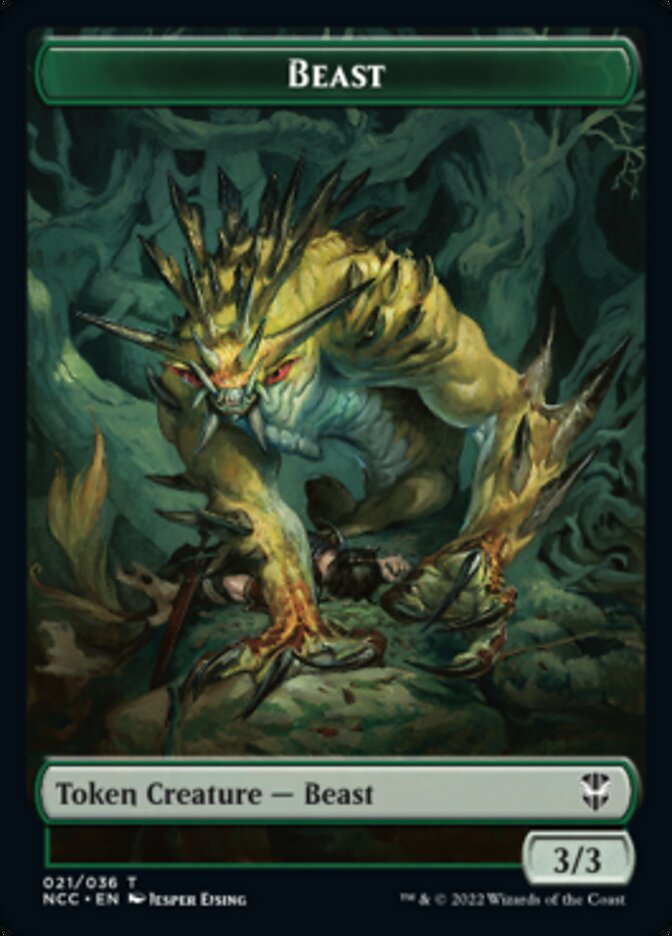 Plant // Beast Double-Sided Token [Streets of New Capenna Commander Tokens] | Exor Games Truro