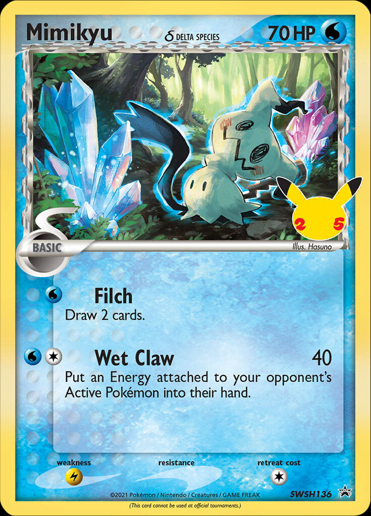 Mimikyu (SWSH136) (Delta Species) (Jumbo Card) [Sword & Shield: Black Star Promos] | Exor Games Truro