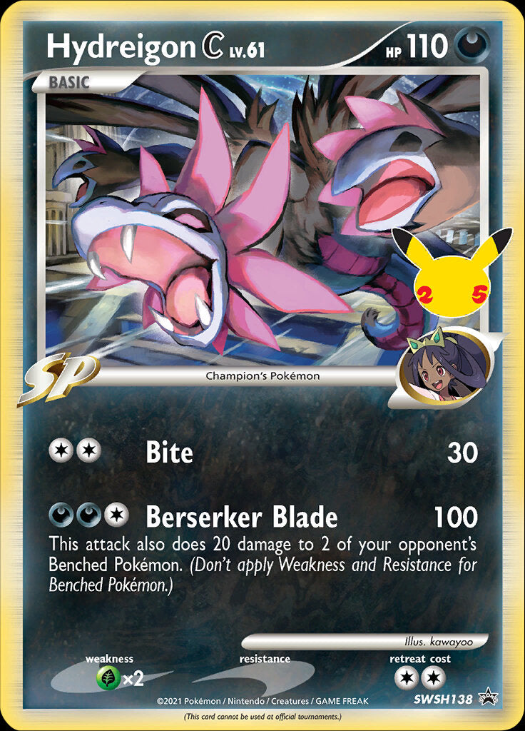 Hydreigon C (SWSH138) (Celebrations) [Sword & Shield: Black Star Promos] | Exor Games Truro