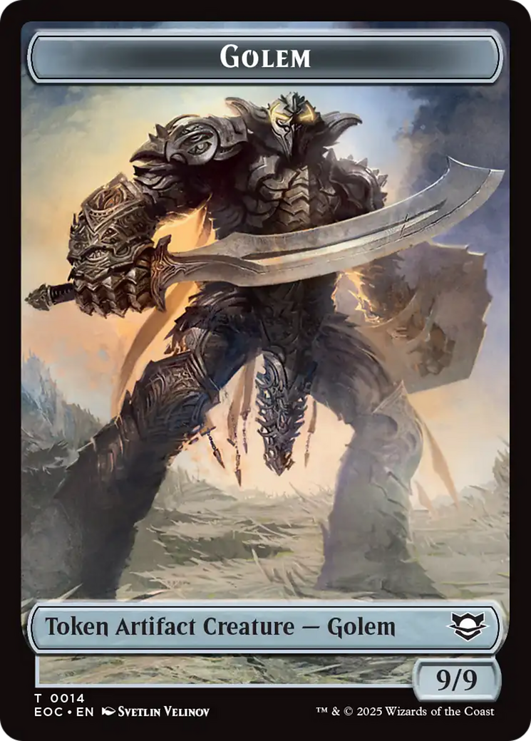Elemental (0007) // Golem (0014) Double-Sided Token [Edge of Eternities Commander Tokens] | Exor Games Truro