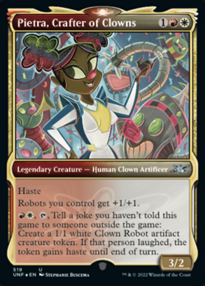 Pietra, Crafter of Clowns (Showcase) (Galaxy Foil) [Unfinity] | Exor Games Truro