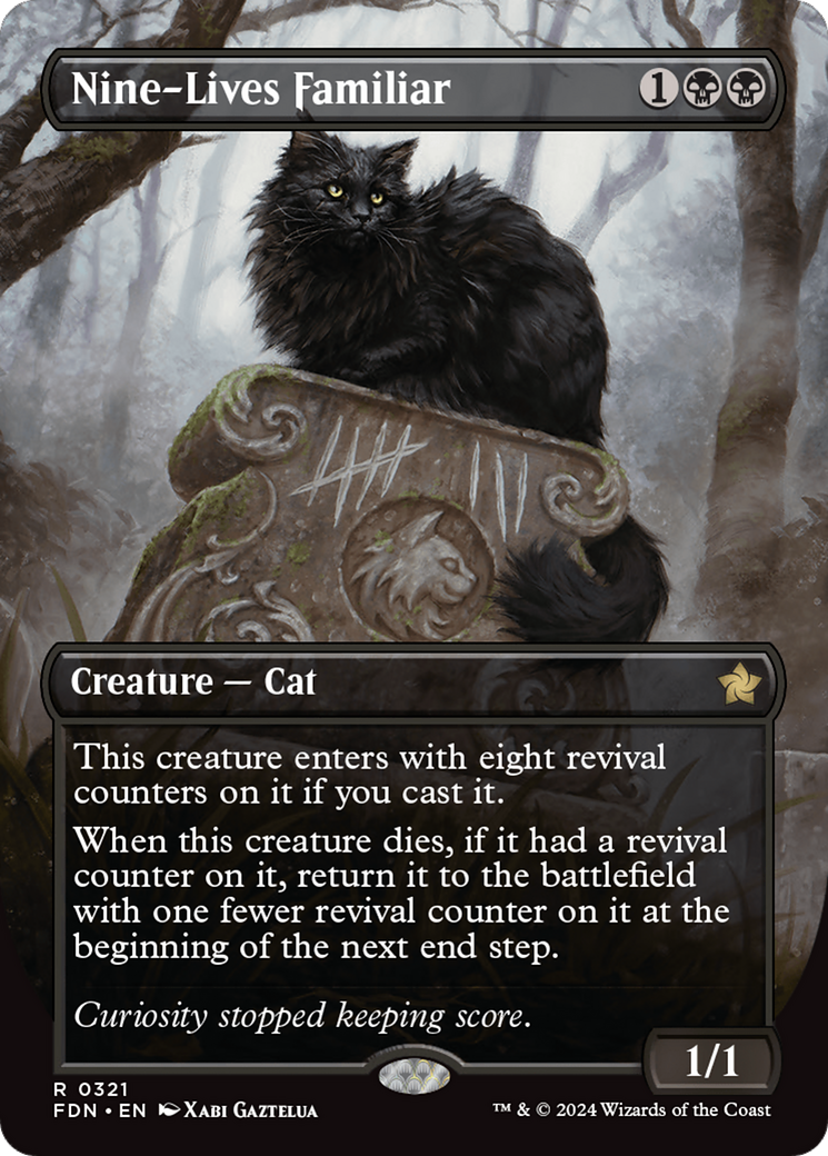 Nine-Lives Familiar (Borderless) [Foundations] | Exor Games Truro